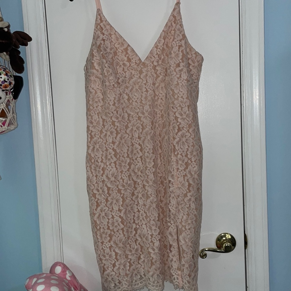 Pink floral lace dress from lulus